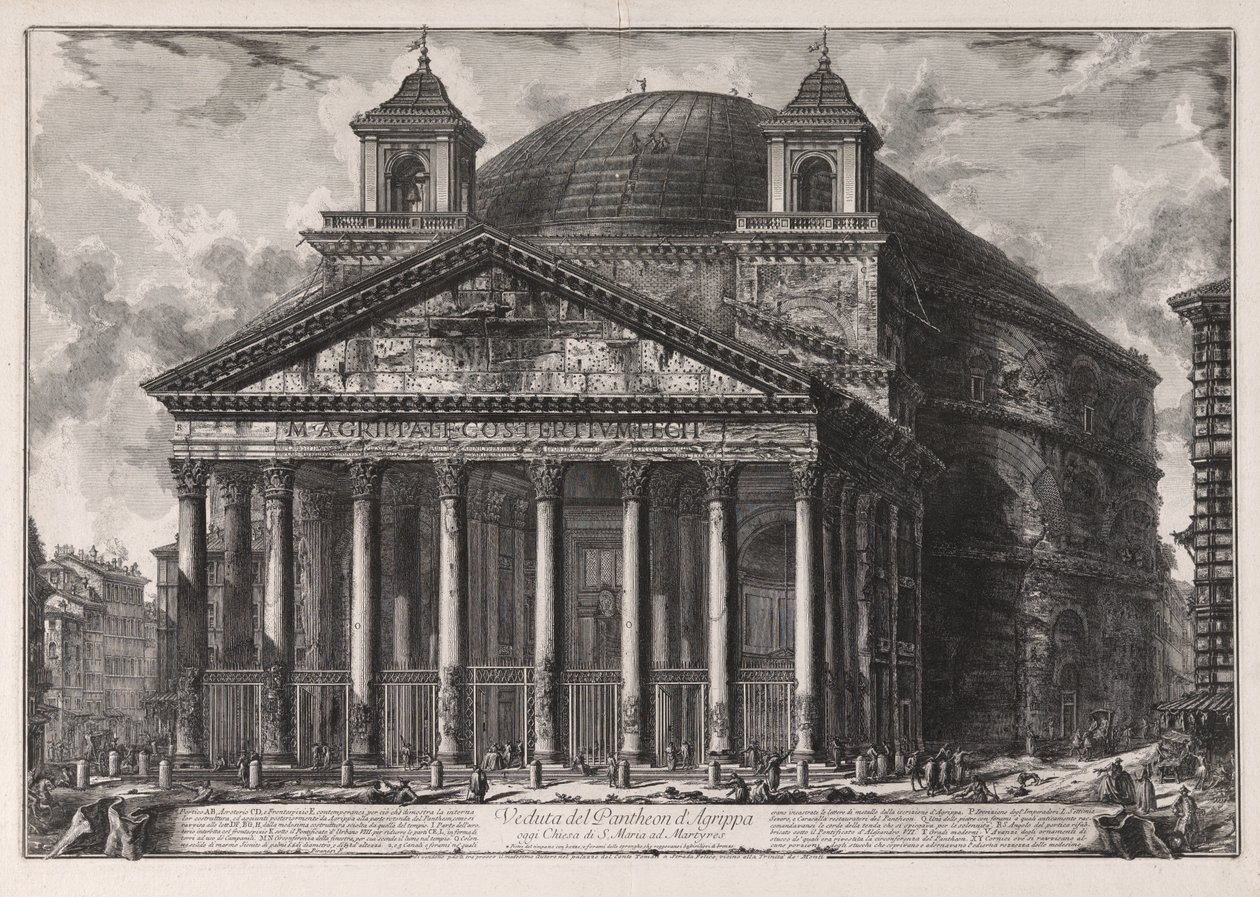 Ansicht des Pantheons von Agrippa, heute Santa Maria ad Martyres, aus Vedute di Roma von Giovanni Battista Piranesi