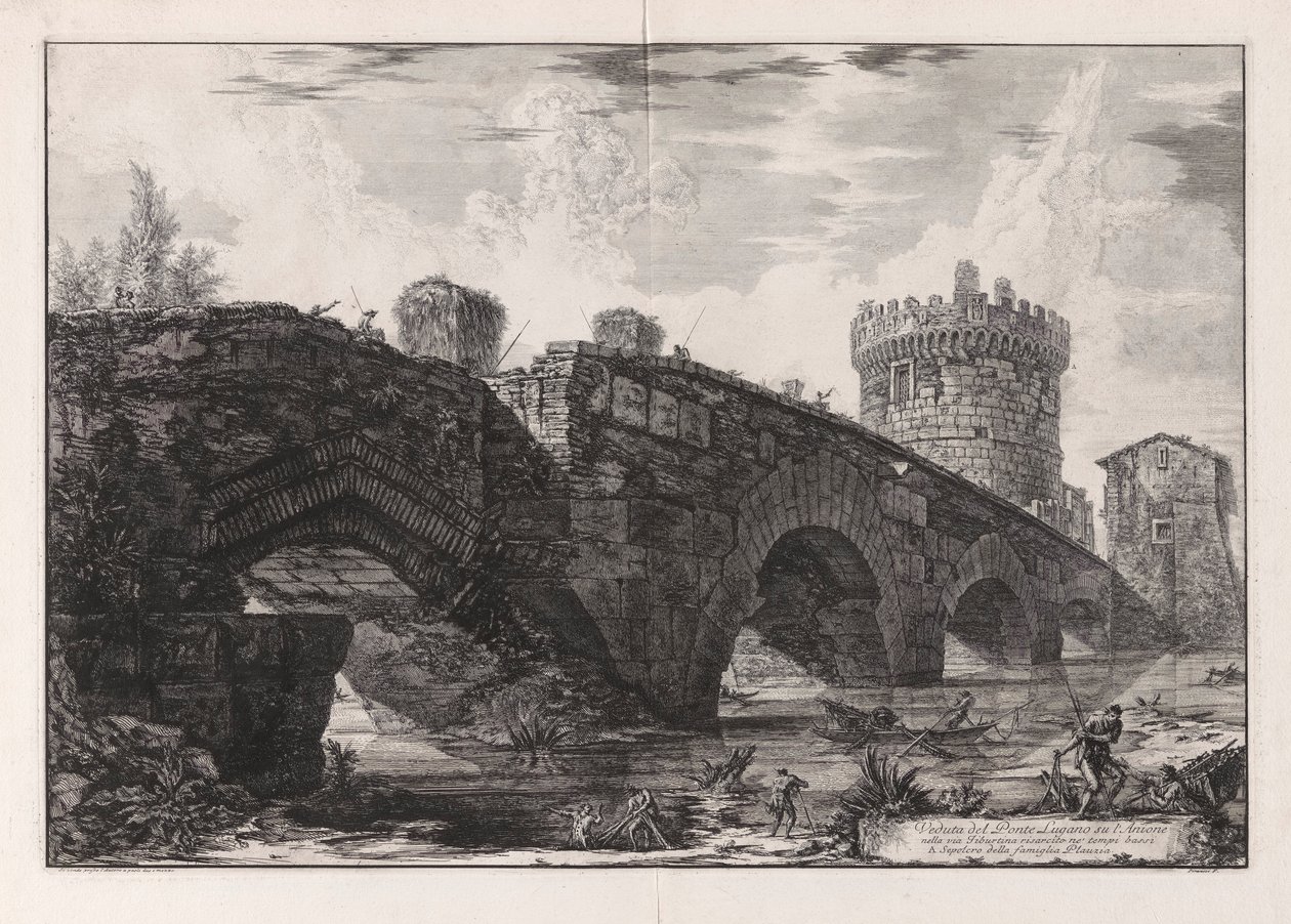 Veduta del Ponte Lugano su l von Giovanni Battista Piranesi