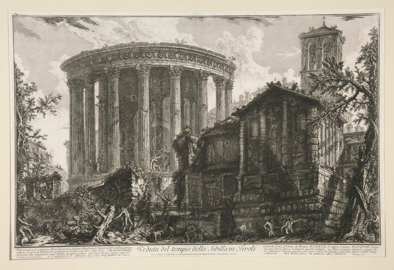 Ansicht des Tempels der Sibylle in Tivoli, aus Ansichten von Rom von Giovanni Battista Piranesi