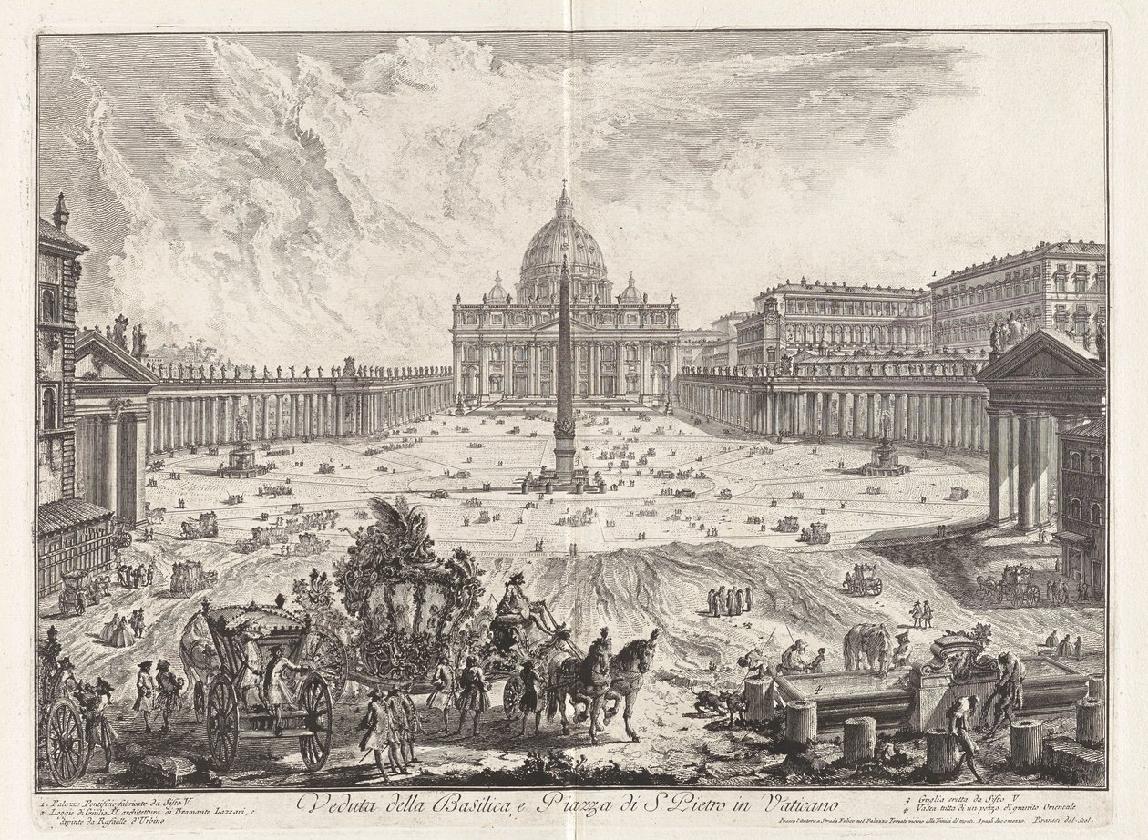 Ansicht der Basilika und des Platzes von Sankt Peter von Giovanni Battista Piranesi