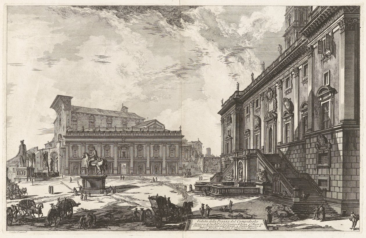 Veduta della Piazza del Campidoglio (Ansicht der Piazza del Campidoglio), aus Vedute di Roma (Ansichten von Rom) von Giovanni Battista Piranesi