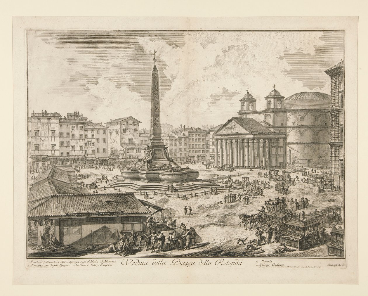 Ansicht der Piazza della Rotonda, aus Vedute di Roma von Giovanni-Battista Piranesi