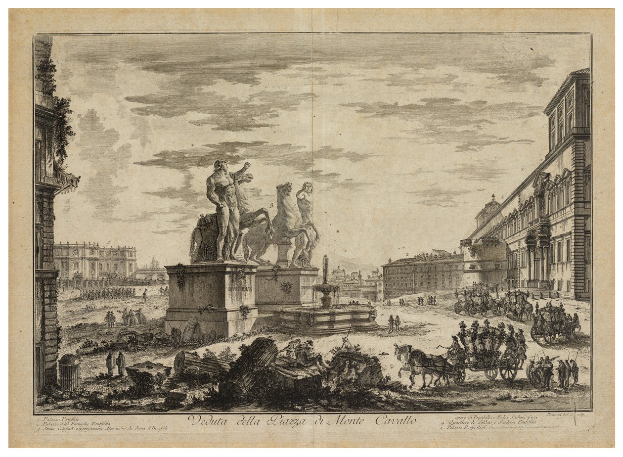 Veduta della Piazza di Monte Cavallo (del Quirinale) von Giovanni Battista Piranesi