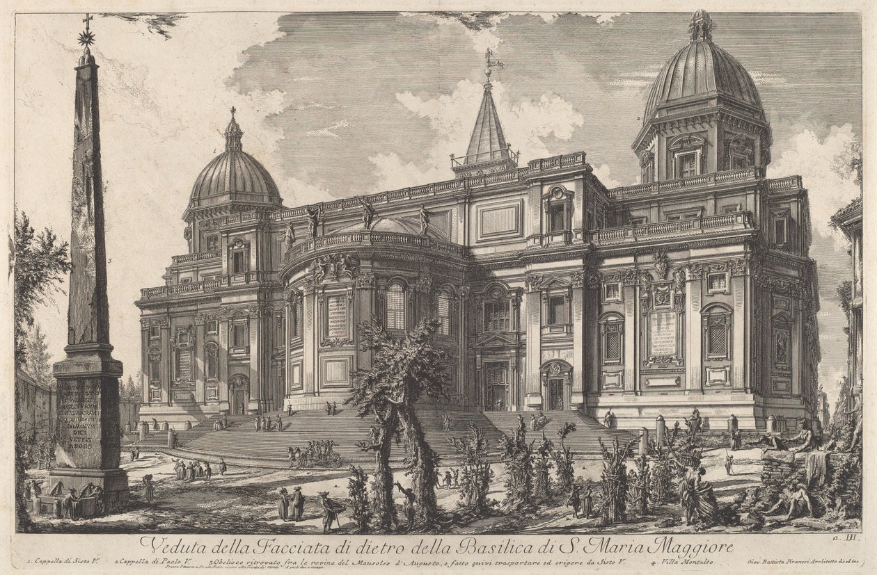Ansicht der Rückfassade der Basilika S. Maria Maggiore von Giovanni Battista Piranesi
