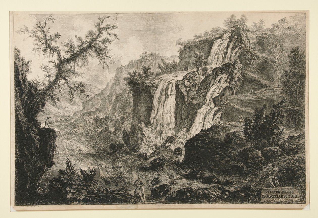 Ansicht der kleinen Wasserfälle in Tivoli, aus Vedute di Roma von Giovanni Battista Piranesi