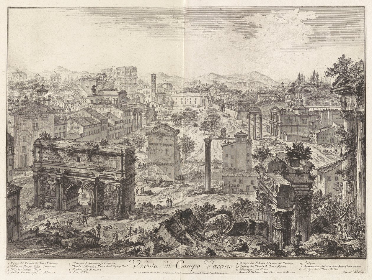 Ansicht des Campo Vaccino (Forum Romanum, vom Kapitol aus) (Vedute di Roma) von Giovanni Battista Piranesi