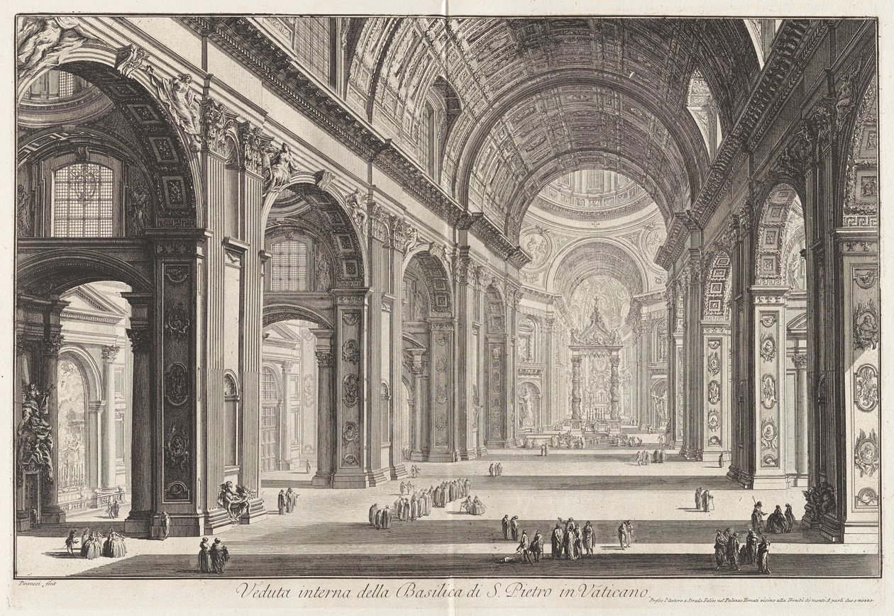 Innenansicht der Basilika von Sankt Peter von Giovanni-Battista Piranesi