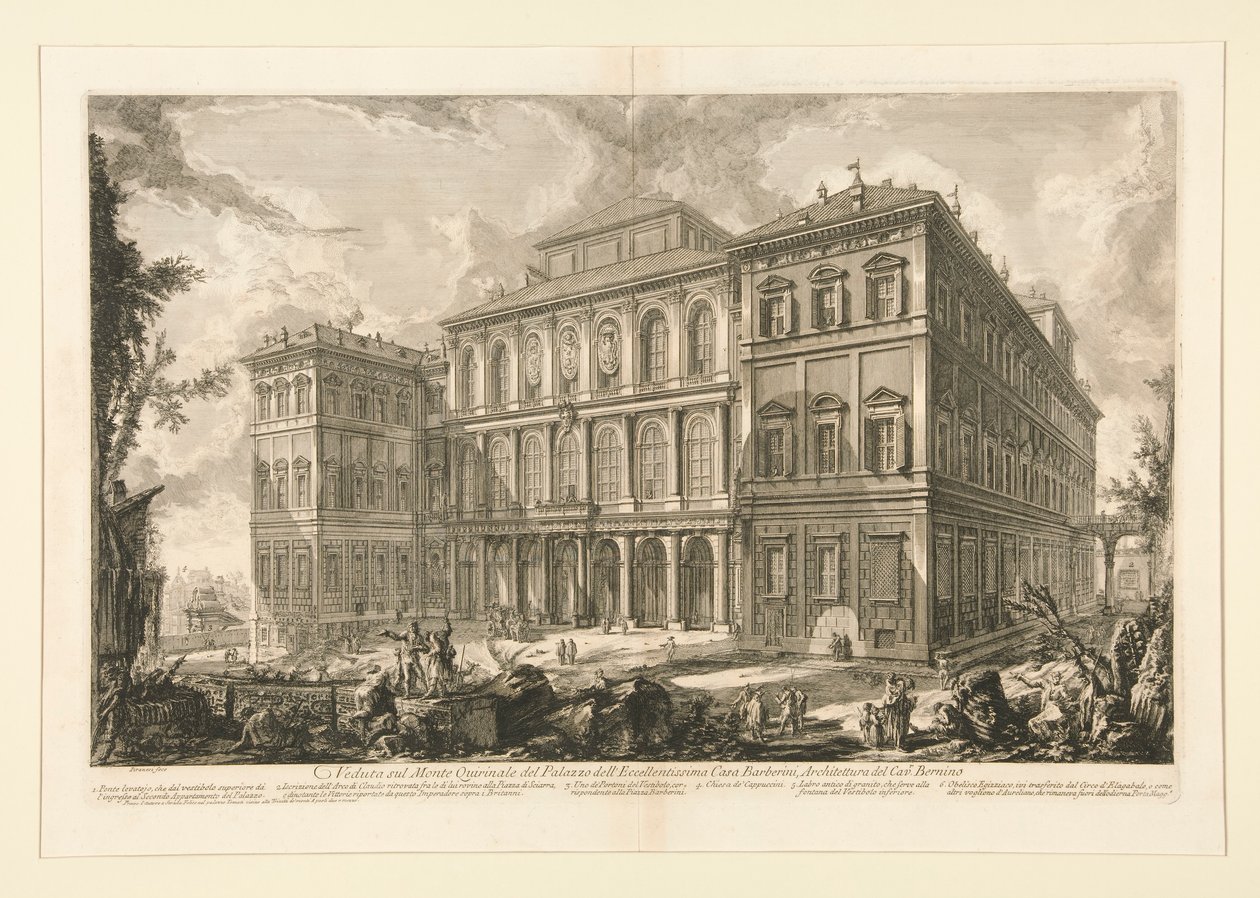 Ansicht des Quirinalspalastes von Giovanni-Battista Piranesi