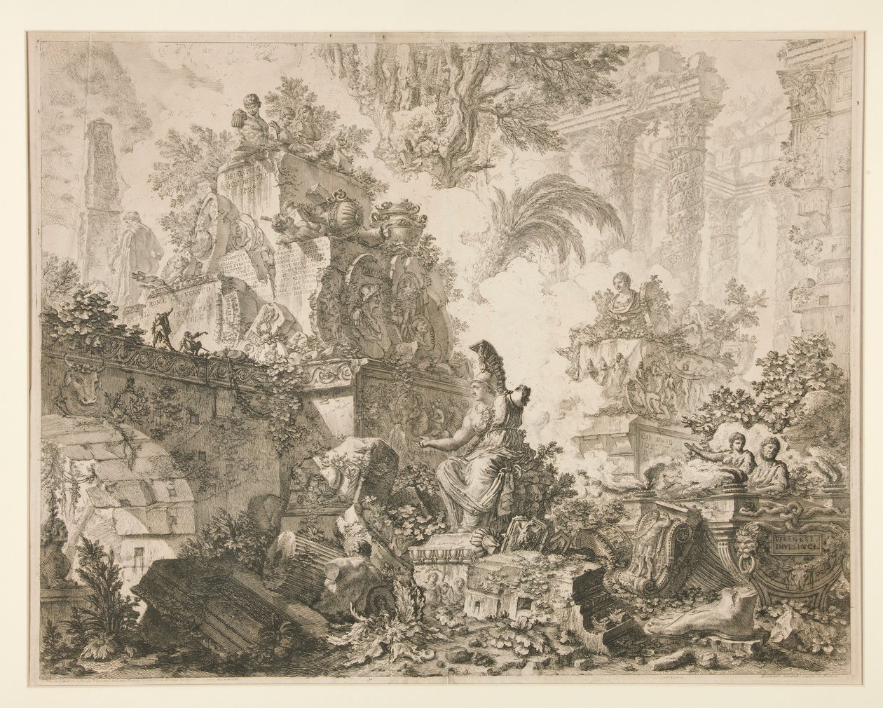 Veduten von Rom: Frontispiz mit Minerva-Statue von Giovanni Battista Piranesi