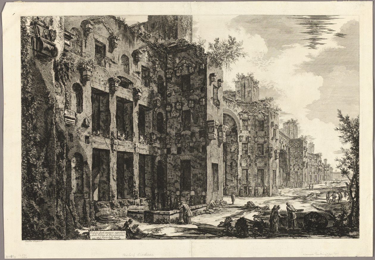 Ansicht der sichtbaren Überreste der Diokletiansthermen bei S. Maria degli Angeli, aus Ansichten von Rom von Giovanni Battista Piranesi