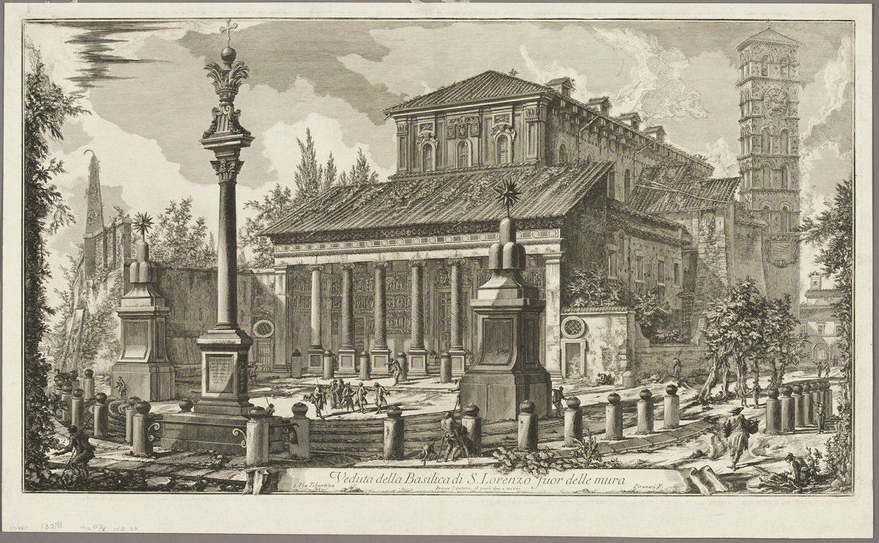 Ansicht der Basilika S. Lorenzo fuori delle Mura, aus Ansichten von Rom von Giovanni Battista Piranesi