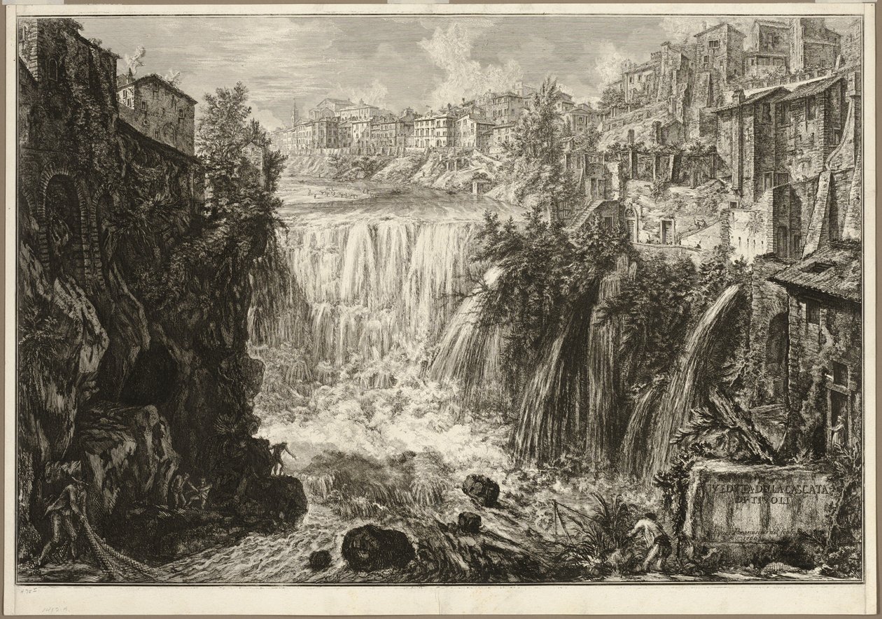 Ansicht der großen Kaskade in Tivoli, aus Ansichten von Rom von Giovanni Battista Piranesi