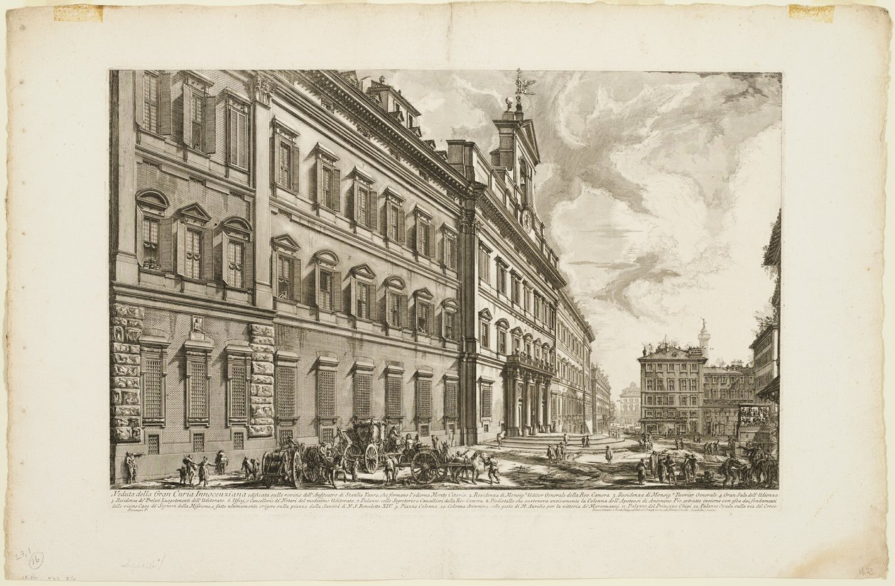 Ansicht des Palazzo di Montecitorio, aus Ansichten von Rom von Giovanni-Battista Piranesi