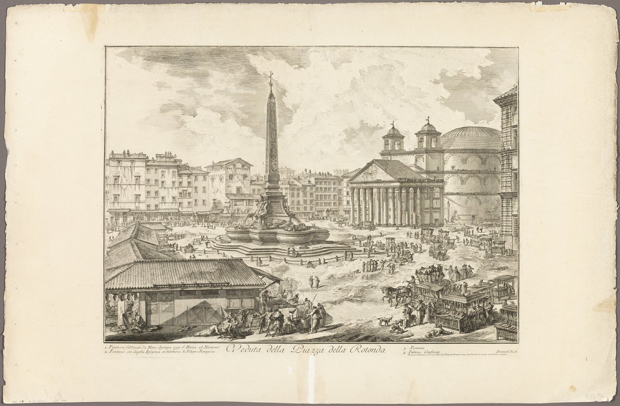 Ansicht der Piazza della Rotonda, aus Ansichten von Rom von Giovanni Battista Piranesi