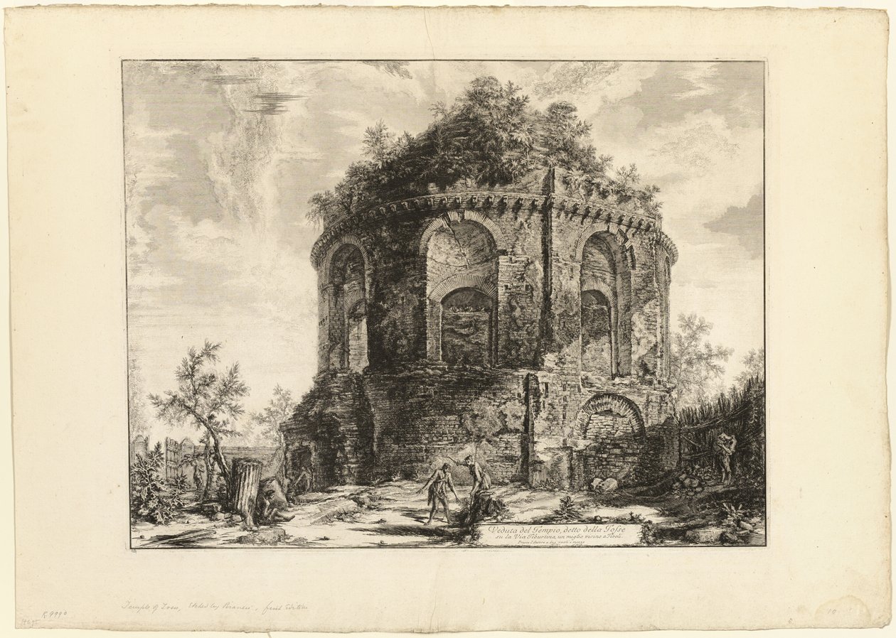 Ansicht des sogenannten Tempio della Tosse (Tempel des Hustens) an der Via Tiburtina eine Meile von Tivoli entfernt, aus Ansichten von Rom von Giovanni Battista Piranesi