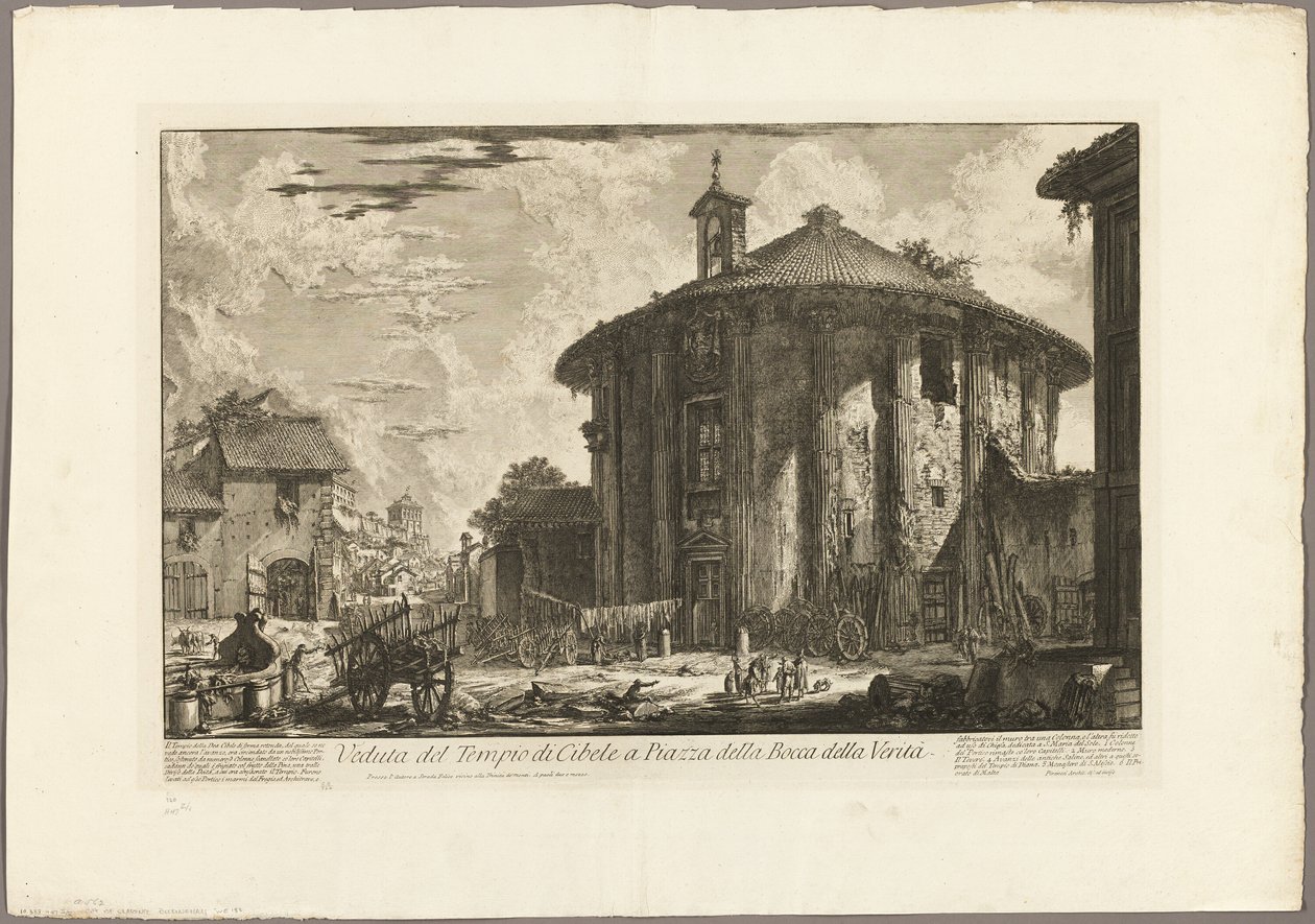 Ansicht des Tempels der Kybele auf der Piazza der Bocca della Verità, aus Ansichten von Rom von Giovanni Battista Piranesi