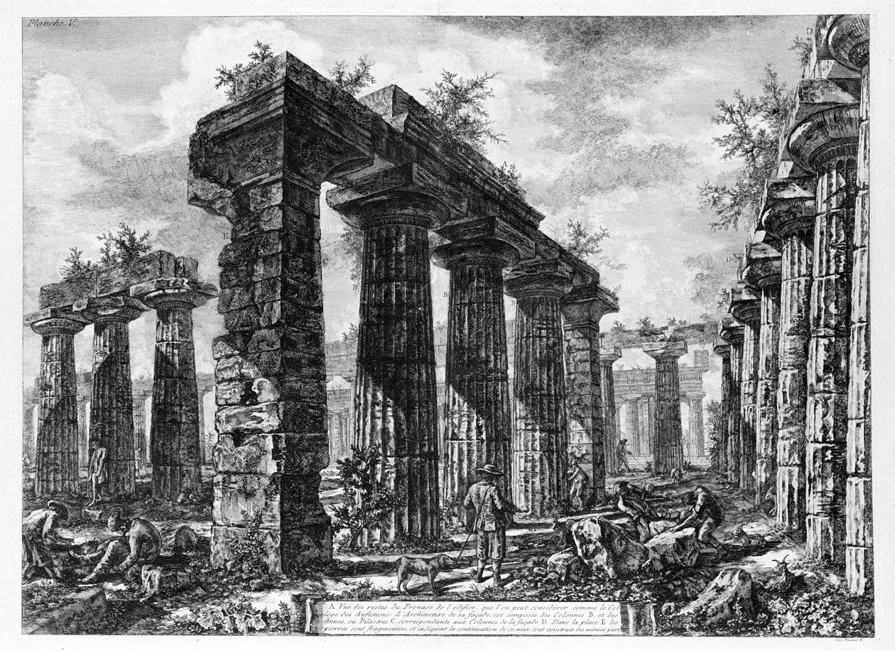 Ansicht der Tempel von Paestum von Giovanni Battista Piranesi
