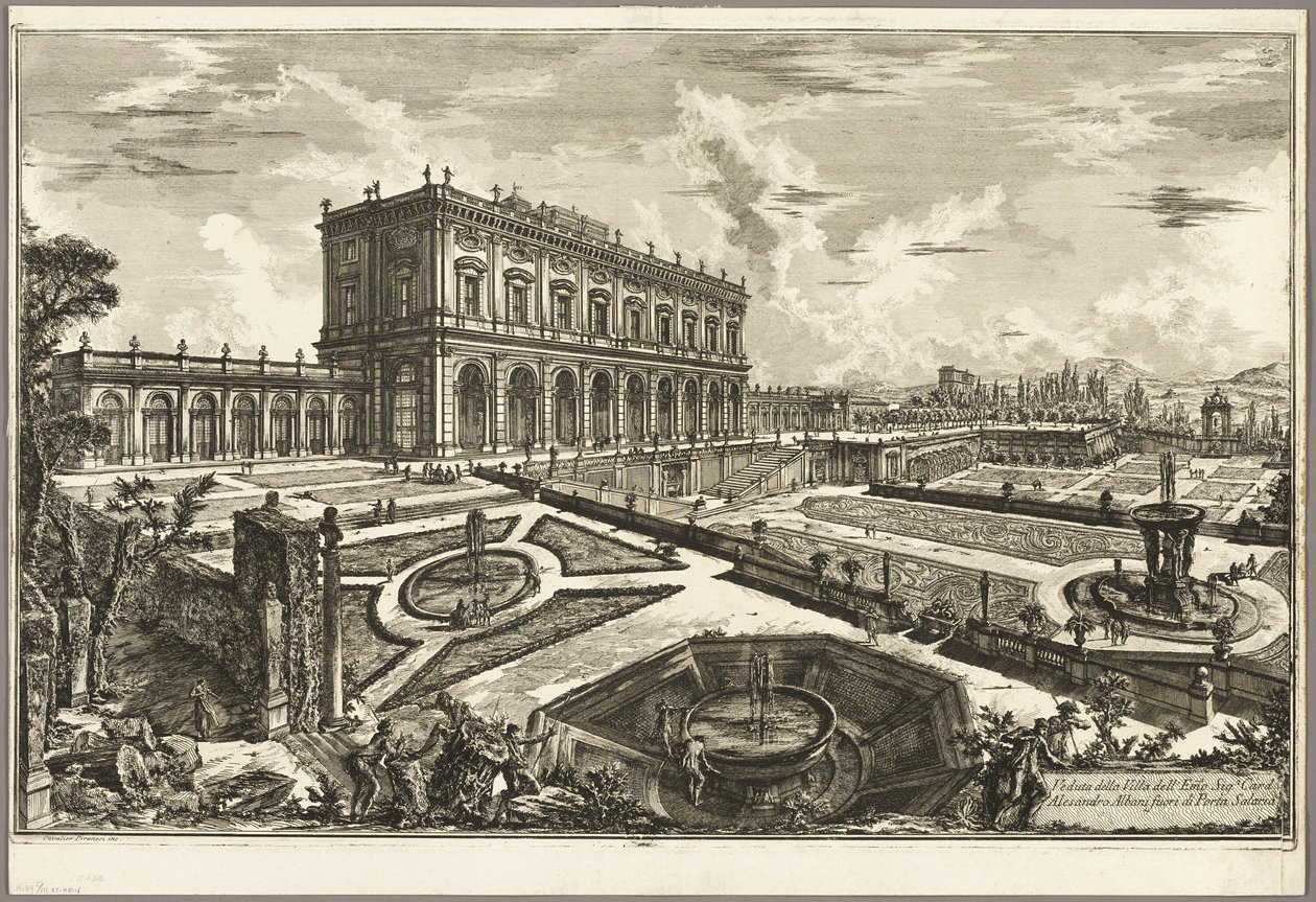 Ansicht der Villa Seiner Eminenz Kardinal Alessandro Albani, außerhalb Porta Salaria, aus Ansichten von Rom von Giovanni Battista Piranesi