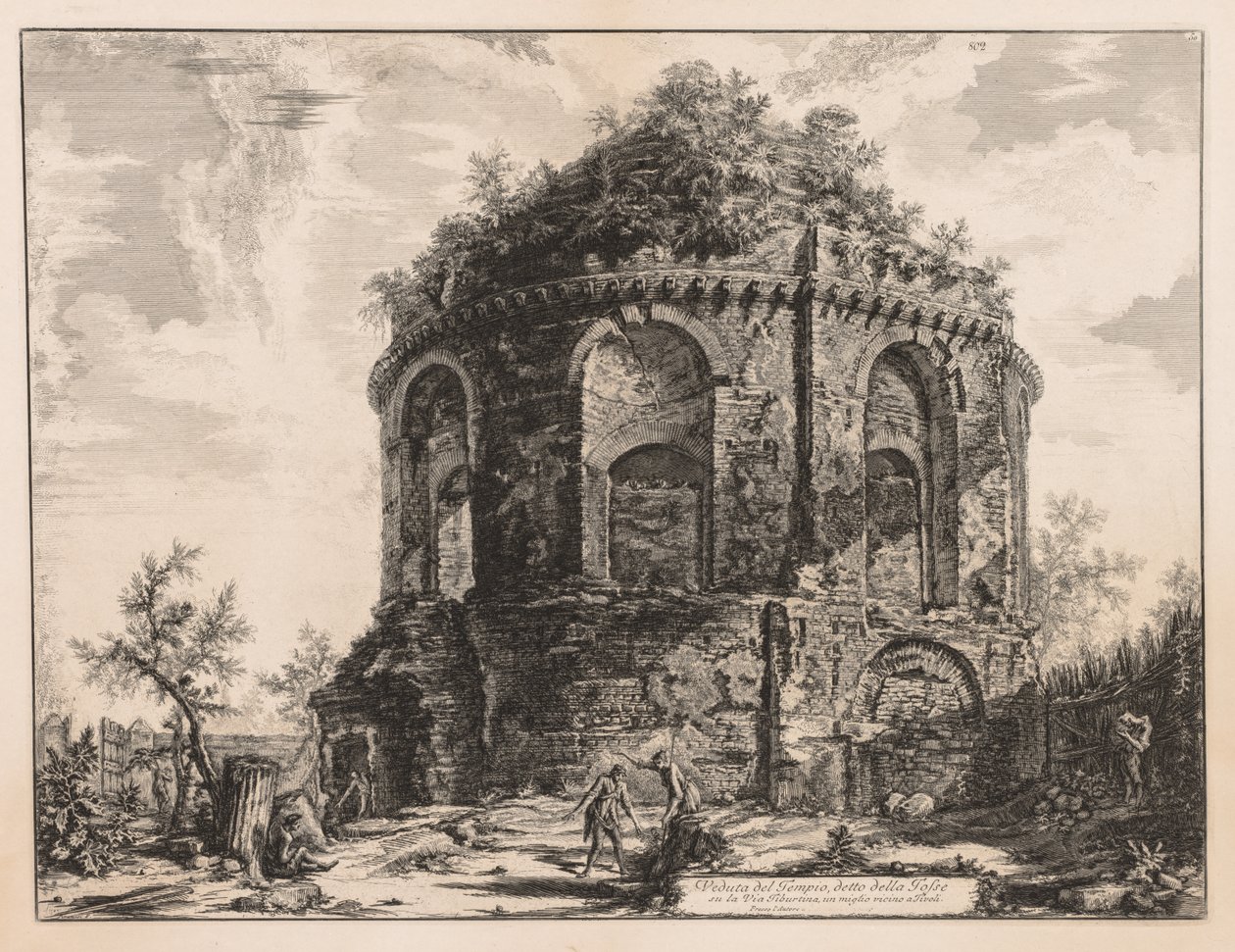 Ansichten von Rom: Der sogenannte Tempio della Tosse, bei Tivoli von Giovanni Battista Piranesi