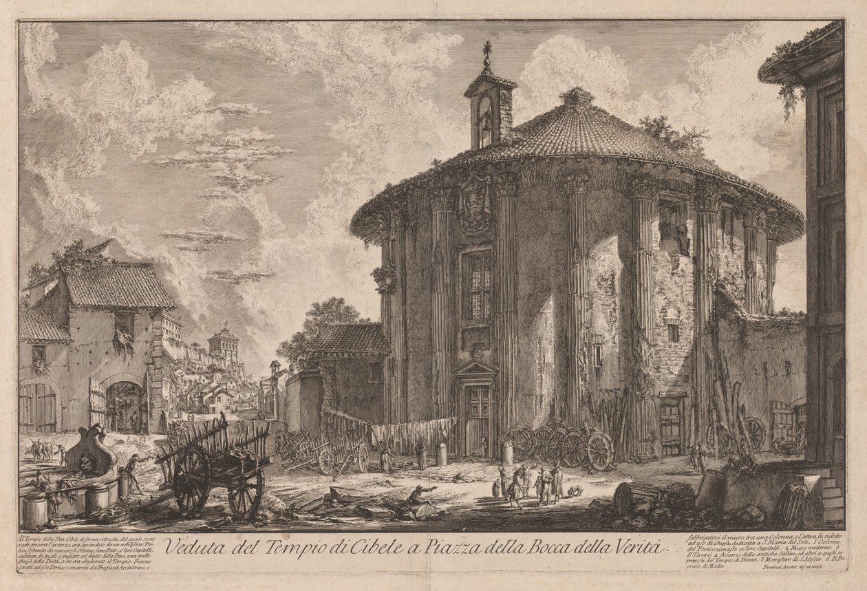 Ansichten von Rom: Der Tempel des Portunus (?) von Giovanni Battista Piranesi