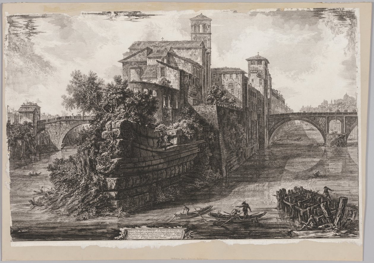Ansichten von Rom: Die Isola Tiberina von Giovanni Battista Piranesi