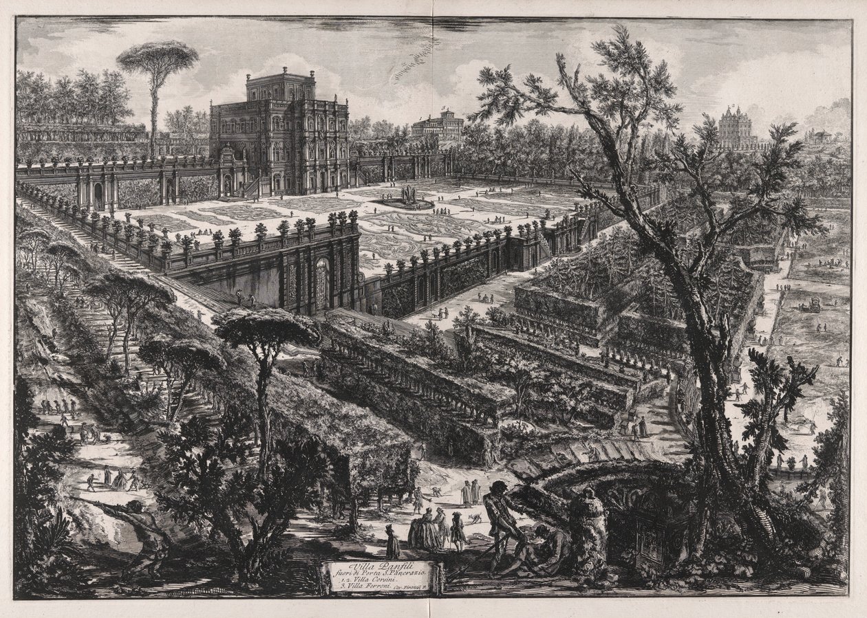 Villa Panfili außerhalb der Porta S. Pancrazio, aus Vedute di Roma (Ansichten von Rom) von Giovanni Battista Piranesi