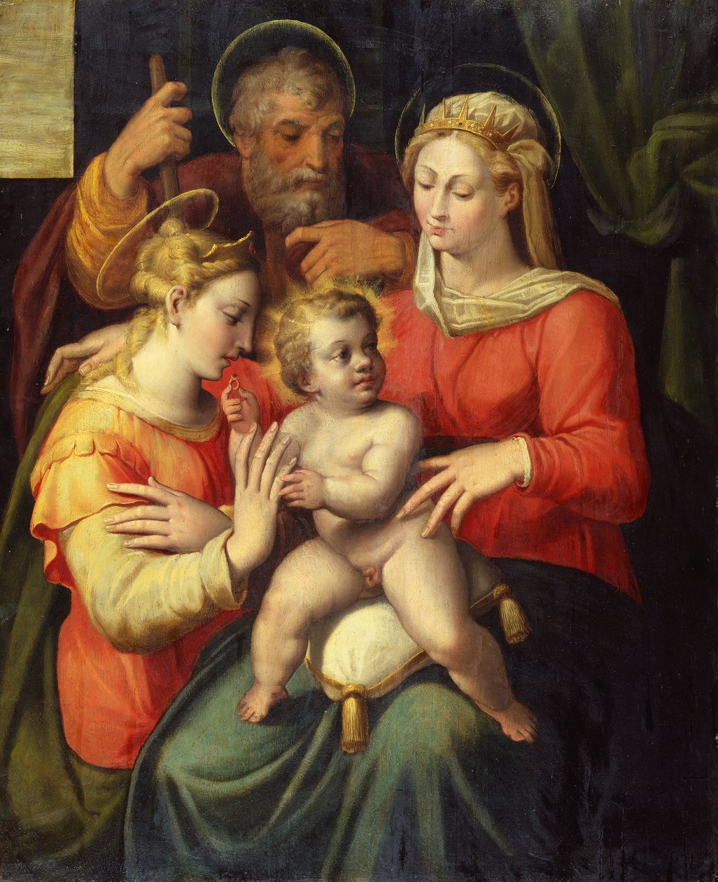 Die Heilige Familie mit St. Katharina von Giovanni Battista Ramenghi
