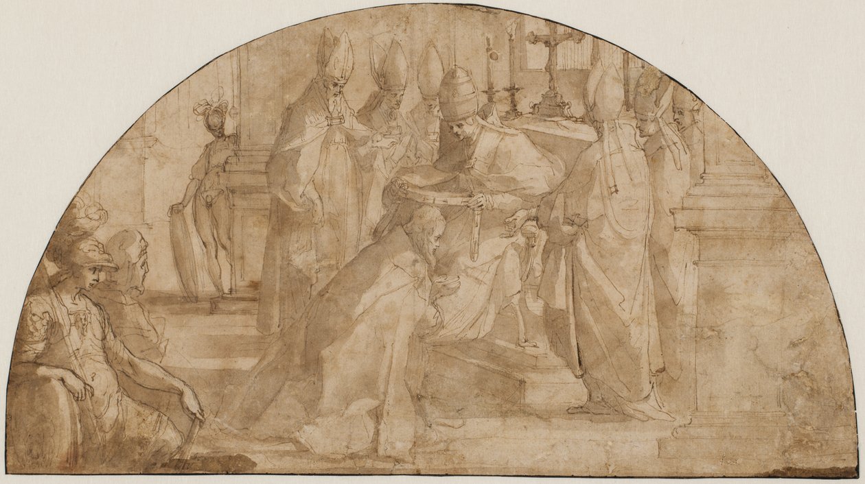 Ein Papst weiht einen Bischof: Studie für eine Lunette von Giovanni Battista Ricci