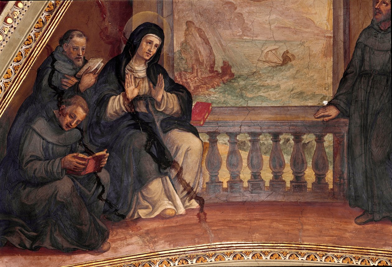Geschichte des Lebens der heiligen Monika, Mutter des heiligen Augustinus von Hippo. Fresko von Giovan Battista Ricci (1537-1627) Rom, Kirche Sant