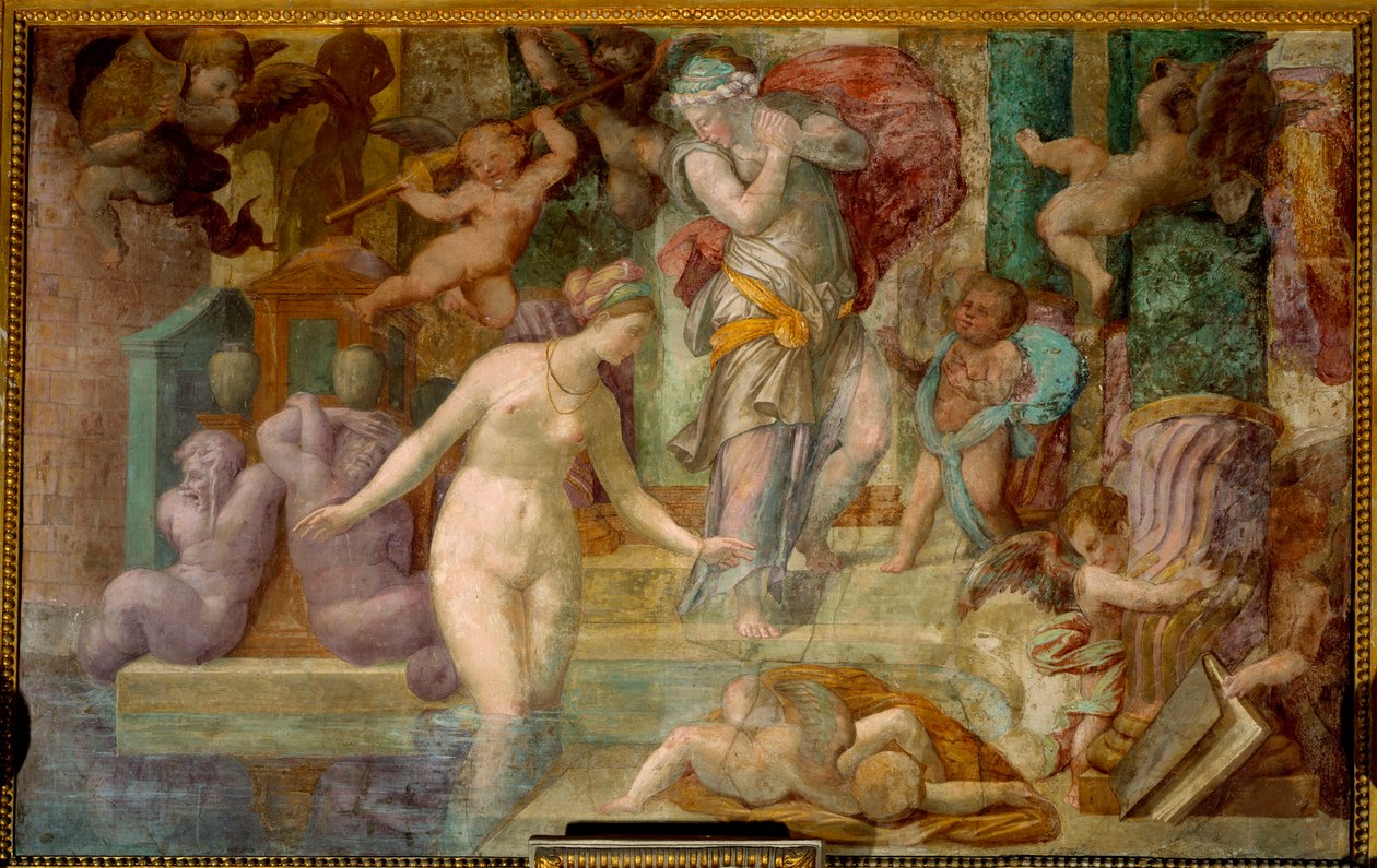 Schule von Fontainebleau: Venus am Brunnen von Giovanni Battista Rosso Fiorentino