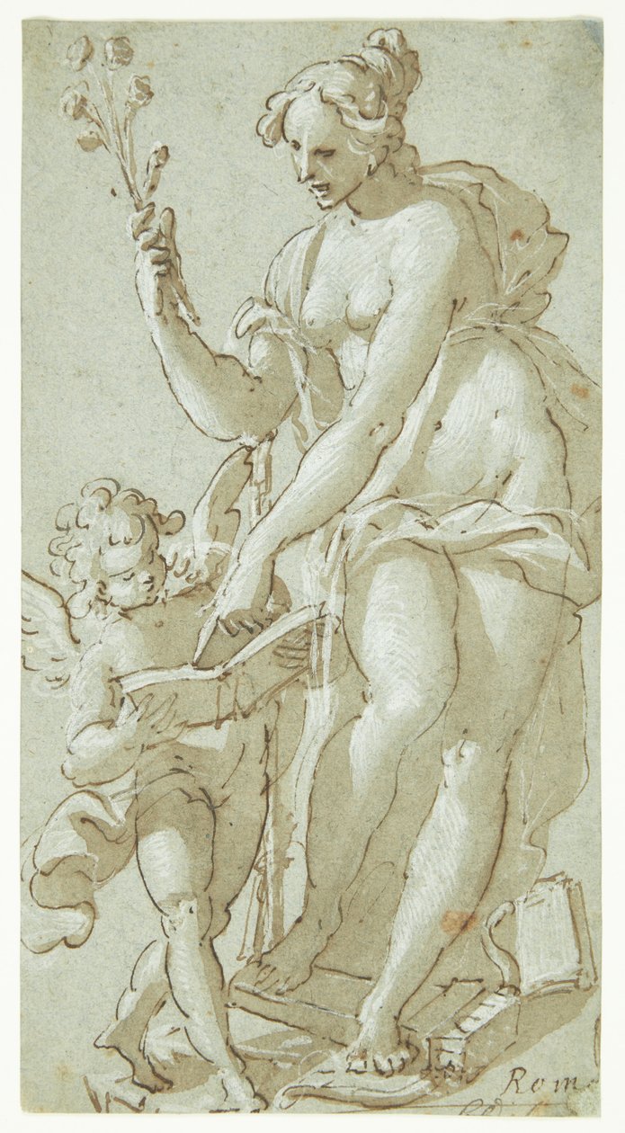 Venus unterrichtet Amor, der in einem Buch liest von Giovanni Battista Rovere
