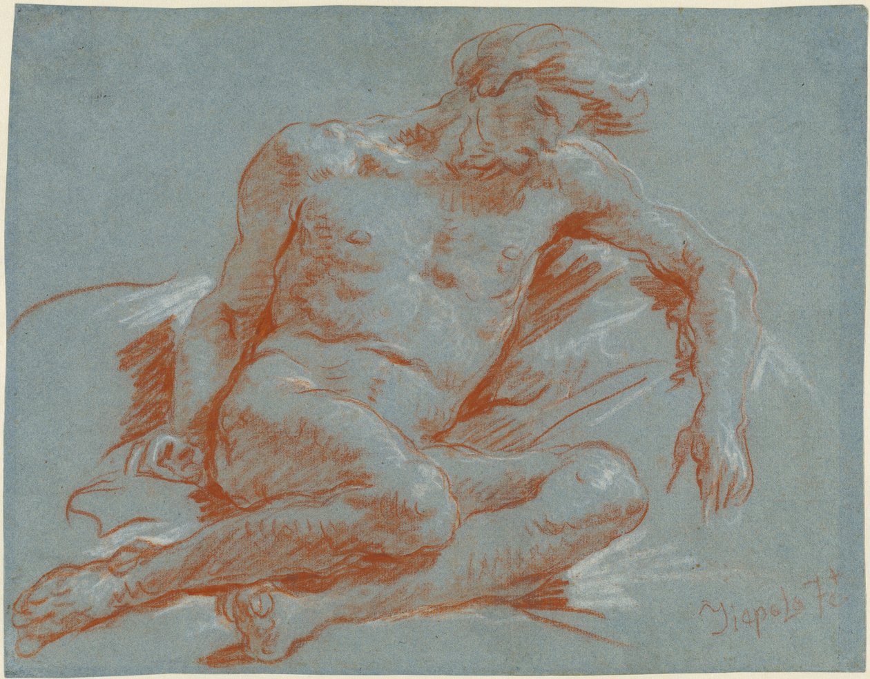 Sitzender männlicher Akt von Giovanni Battista Tiepolo