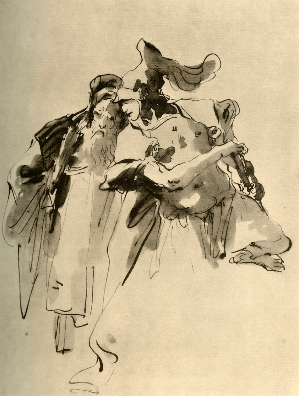 Ein Soldat und ein alter Mann von Giovanni Battista Tiepolo
