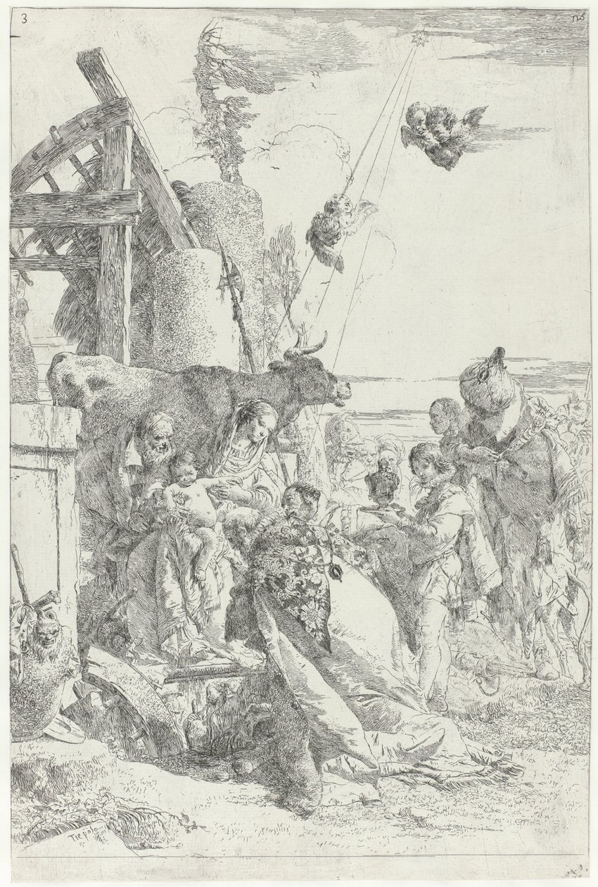 Anbetung des Christuskindes durch die drei Könige von Giovanni Battista Tiepolo