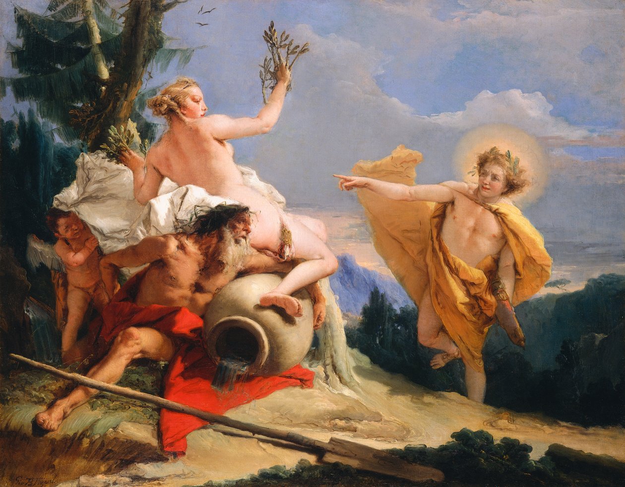 Apollo verfolgt Daphne, um 1755-60 von Giovanni Battista Tiepolo