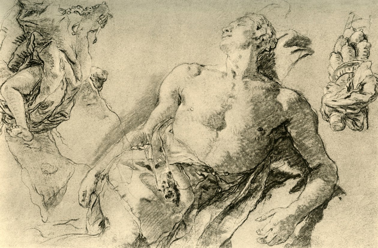 Detailstudie für die Hyazinthe in Bückeburg, um 1752, 1928 von Giovanni Battista Tiepolo