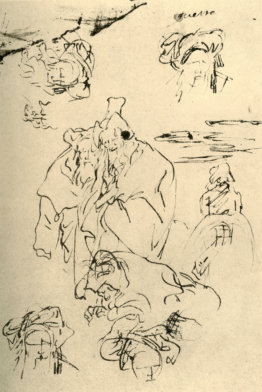 Figuren und Köpfe von Orientalen, Mitte des 18. Jahrhunderts, 1928 von Giovanni-Battista Tiepolo