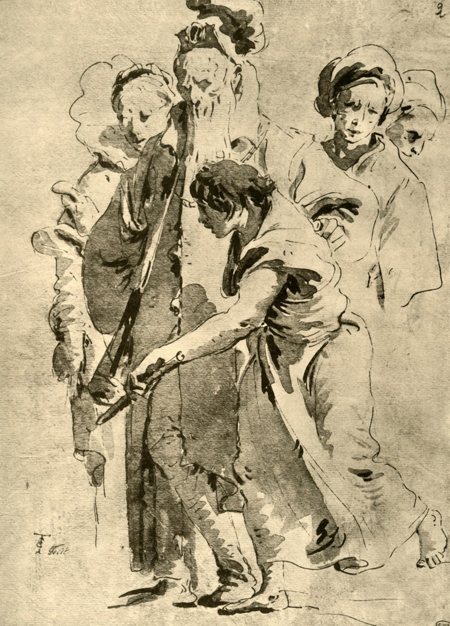 Gruppe von Figuren, Mitte des 18. Jahrhunderts, 1928 von Giovanni Battista Tiepolo
