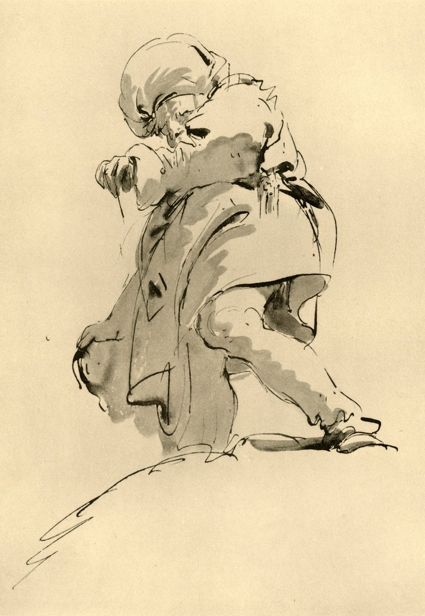 Mann mit Turban, Mitte des 18. Jahrhunderts, 1928 von Giovanni-Battista Tiepolo