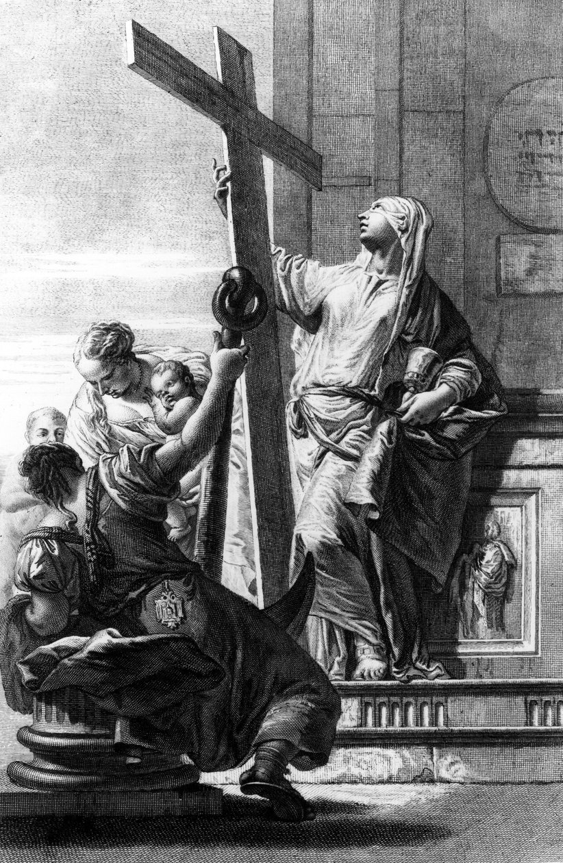 Personifikationen von Glaube, Hoffnung und Liebe, gestochen von Pietro Monaco, um 1750 von Giovanni Battista Tiepolo
