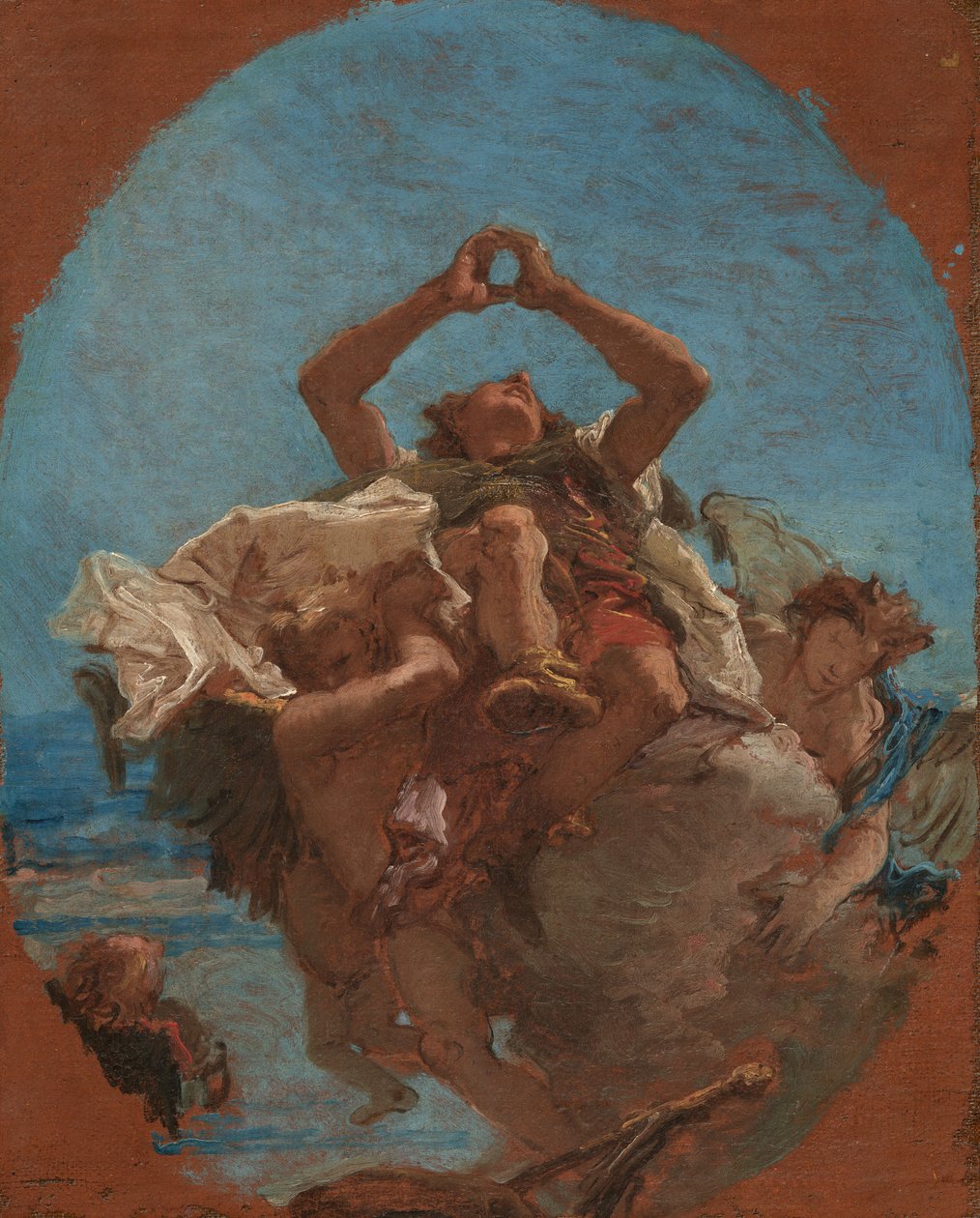 Der heilige Rochus von Engeln in den Himmel getragen von Giovanni Battista Tiepolo