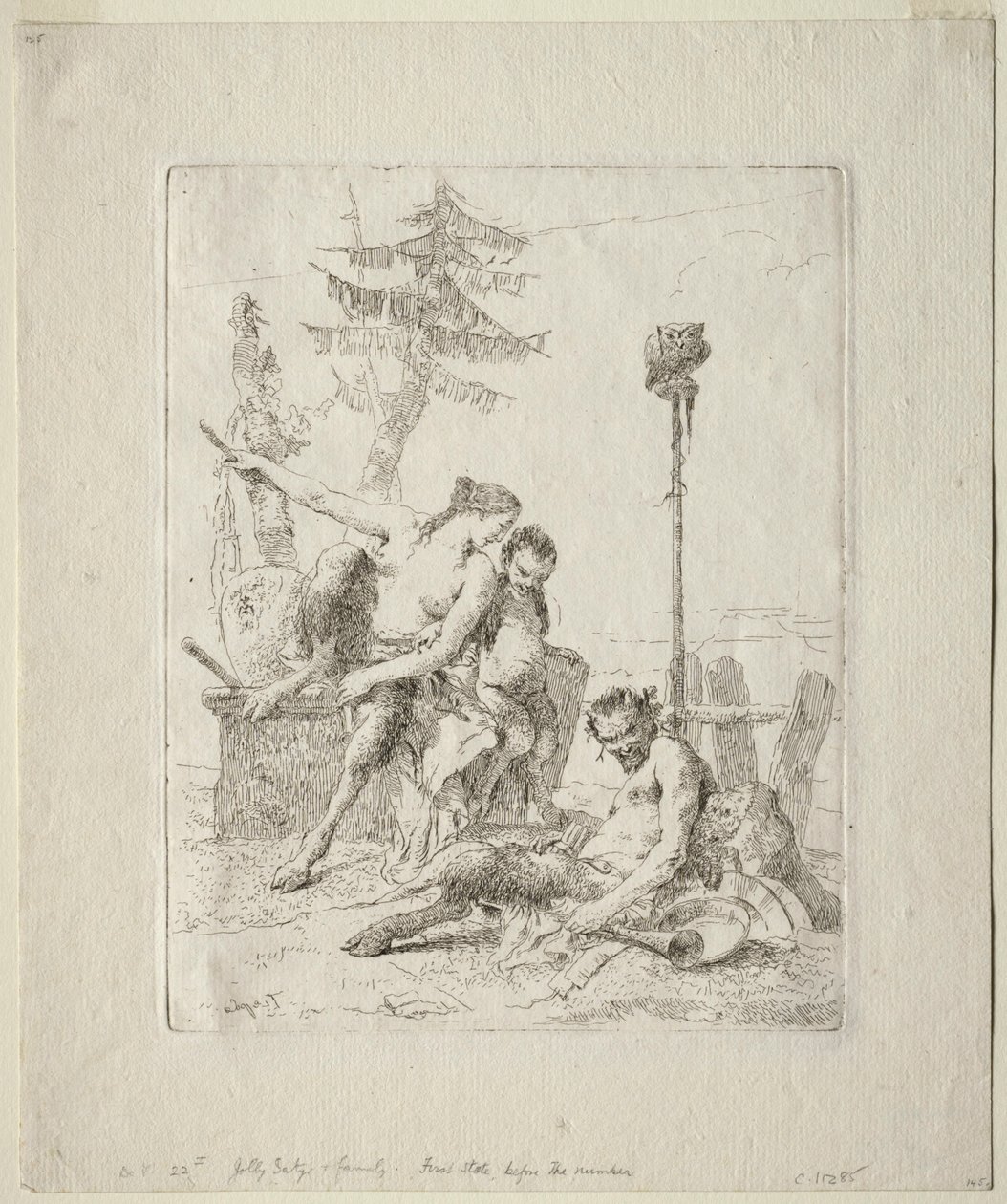 Scherzi di Fantasia: Der glückliche Satyr und seine Familie von Giovanni Battista Tiepolo