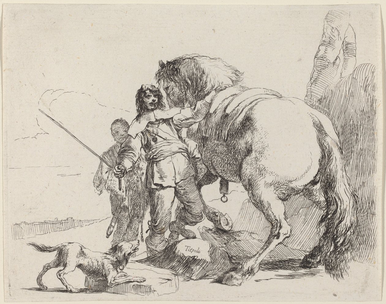 Soldat mit Pferd und Begleiter von Giovanni Battista Tiepolo