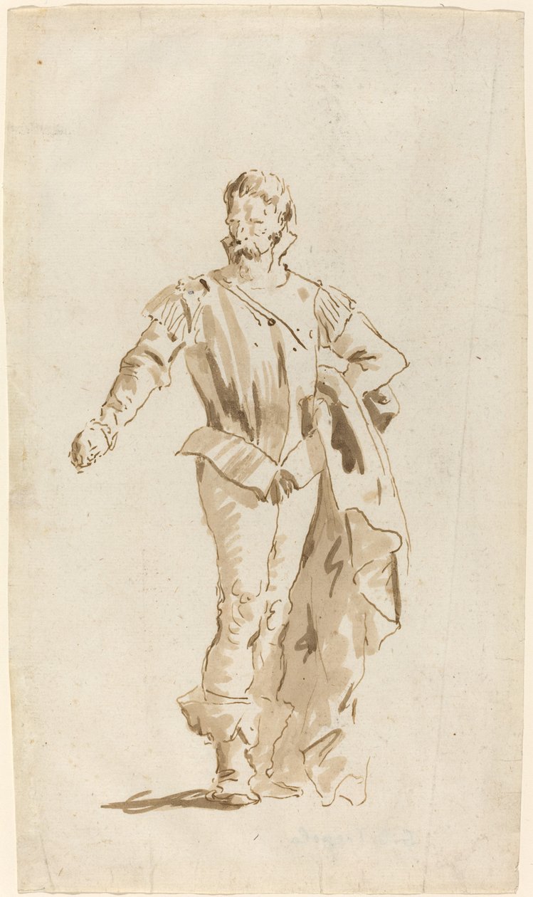 Stehender Mann im Kostüm des sechzehnten Jahrhunderts von Giovanni-Battista Tiepolo