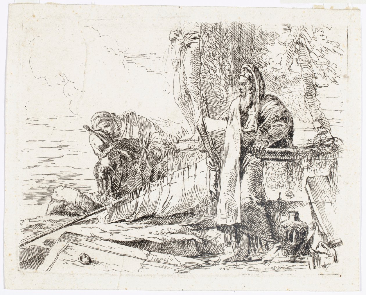 Stehender Philosoph mit einem großen Buch, aus Vari Capricci von Giovanni Battista Tiepolo