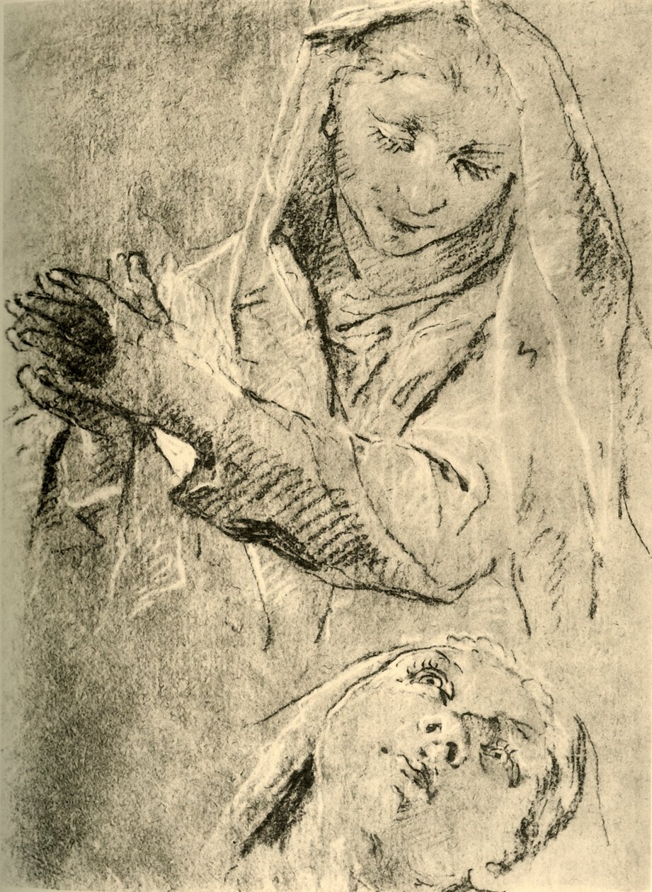 Studien einer Madonna, Mitte 18. Jahrhundert von Giovanni Battista Tiepolo