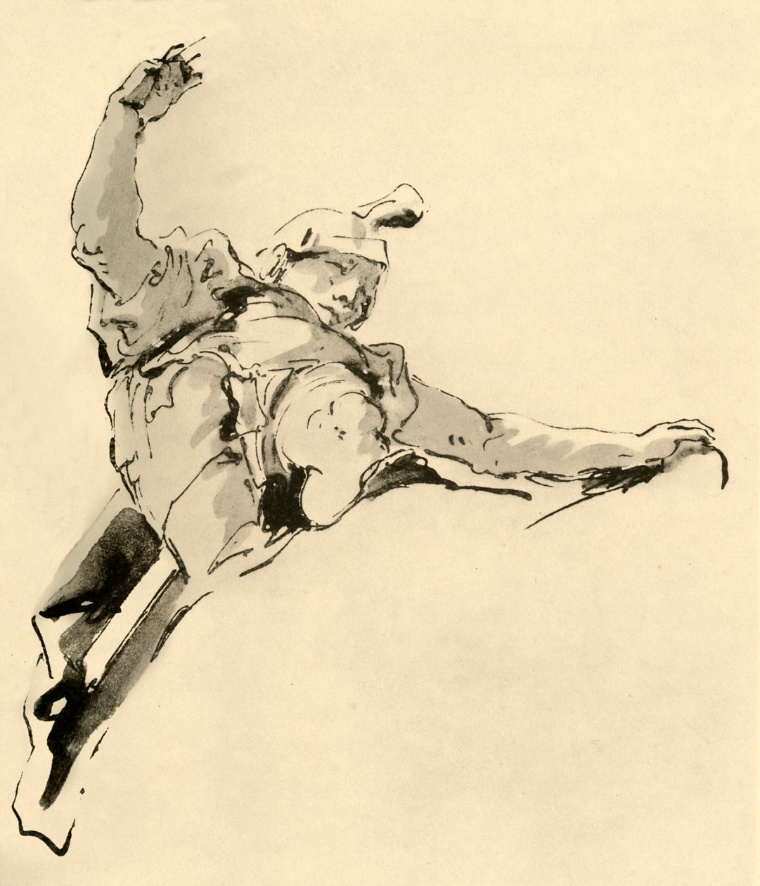 Krieger auf Wolken stehend von Giovanni Battista Tiepolo