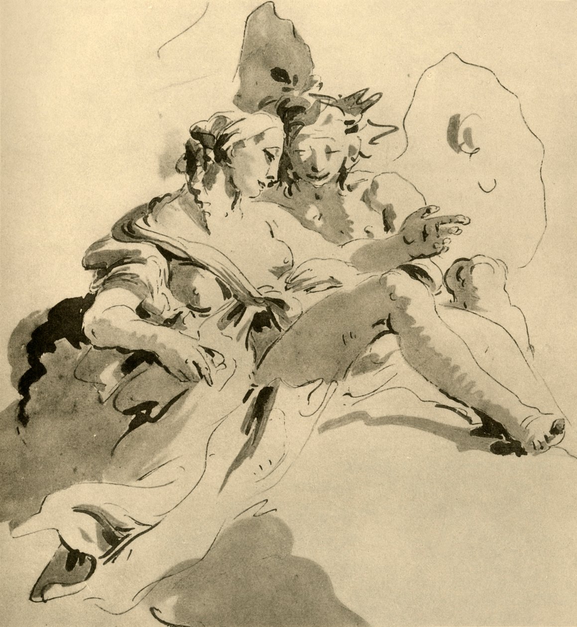 Zephyr und Flora, Mitte 18. Jahrhundert, 1928 von Giovanni Battista Tiepolo