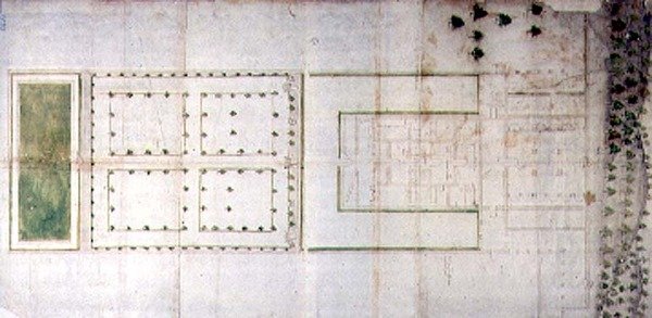 Plan der Medici-Villa in Agnano von Giovanni Battista da Sangallo