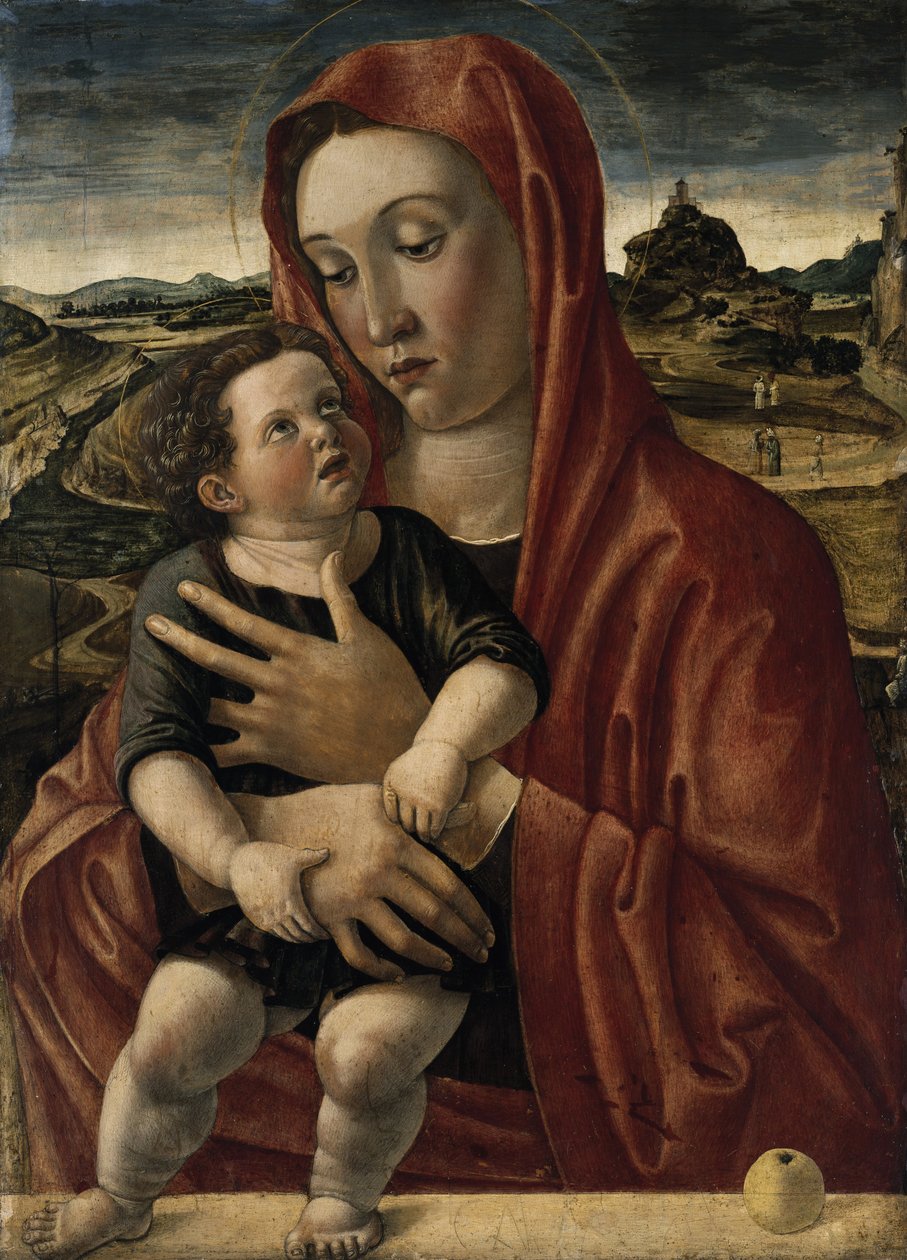 Maria mit dem Kind, das auf einer Brüstung steht von Giovanni Bellini